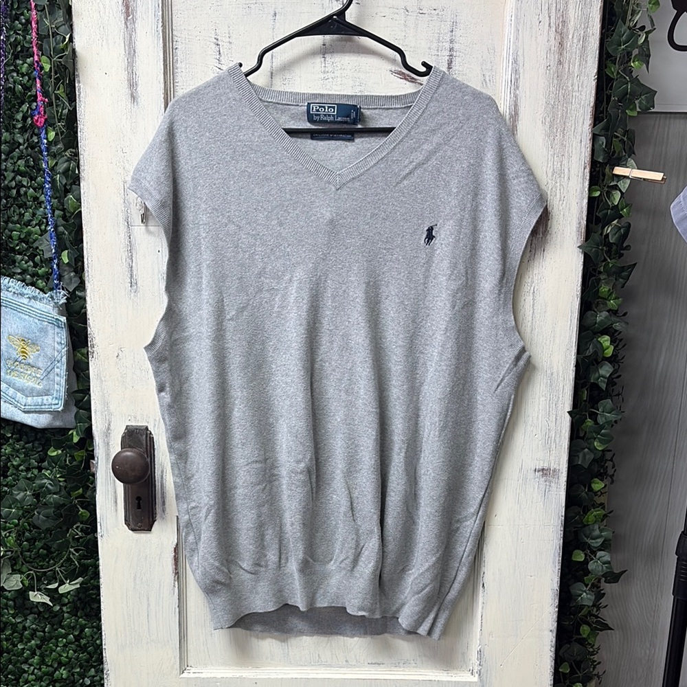 Polo by Ralph Lauren Men's V-Neck Gray Sweater Vest